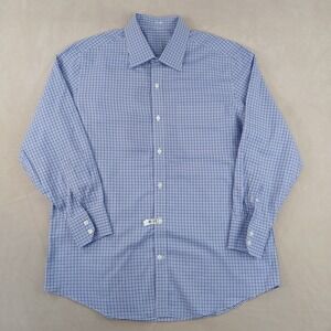 J Hilburn Large Mens Shirt 23x29 Short Arms Bespoke Button Up Long Sleeve